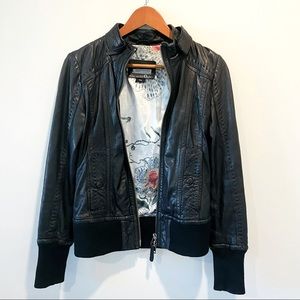 Mackage Aritzia black leather jacket size S